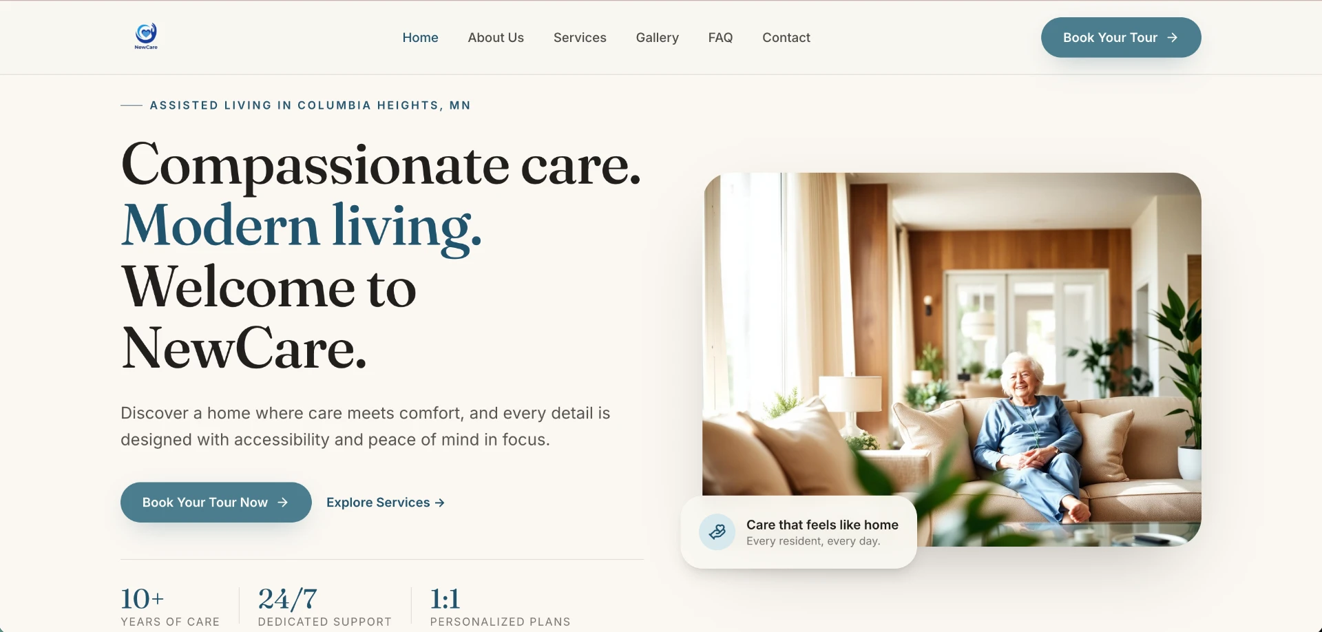 New Care website homepage