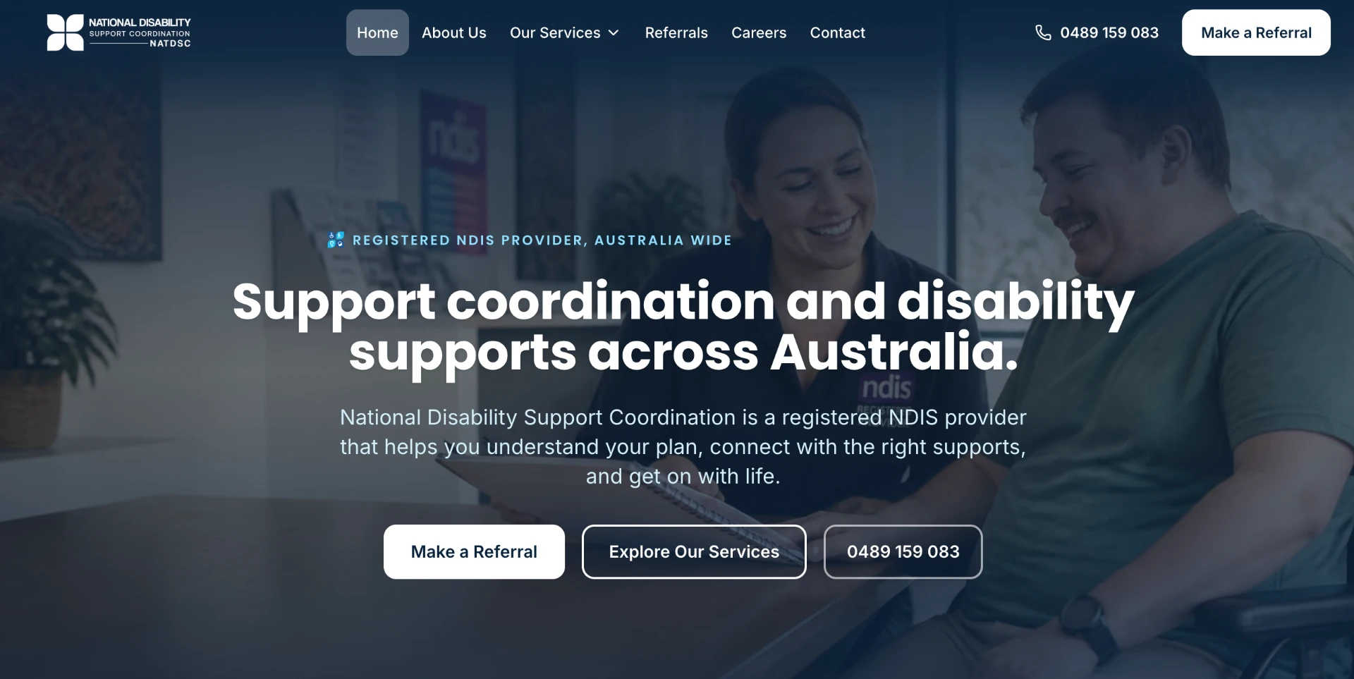 NATDSC website homepage